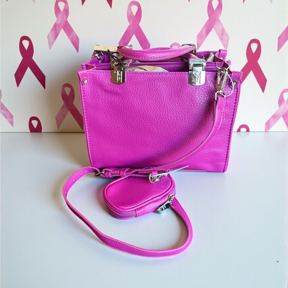 Steve Madden BZELDA 2 Small Satchel, Dark Fuschia - Picture 2 of 6
